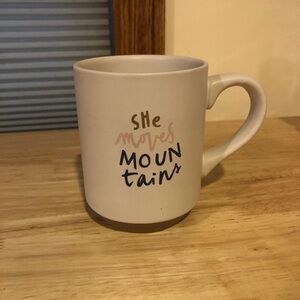 Handwritten Black Accent White Mug